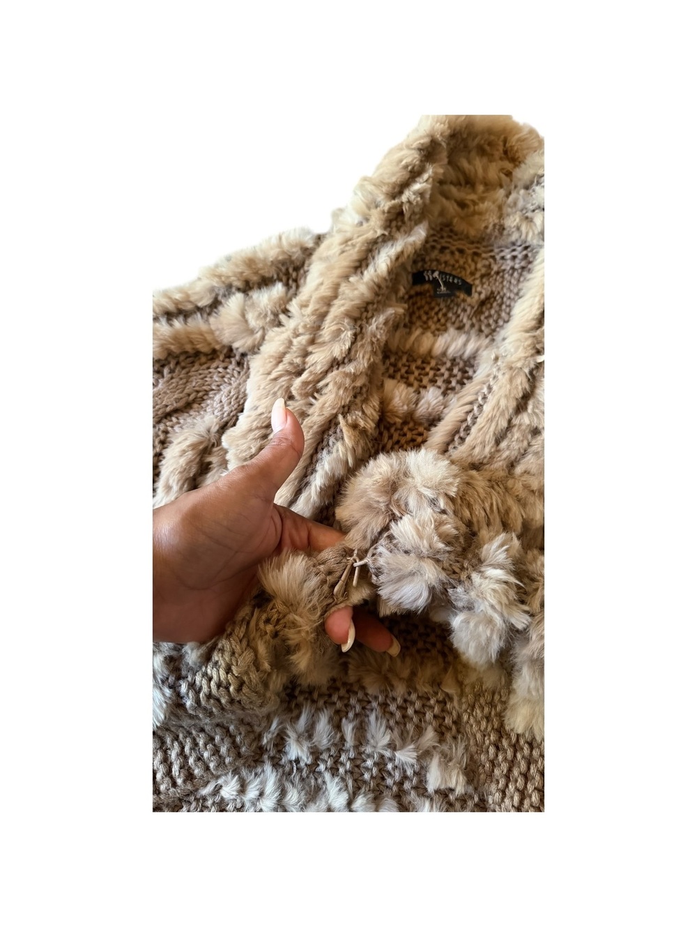 3 Sisters Y2K Authentic Rabbit Fur Ruffle Sweater - Picture 6 of 8
